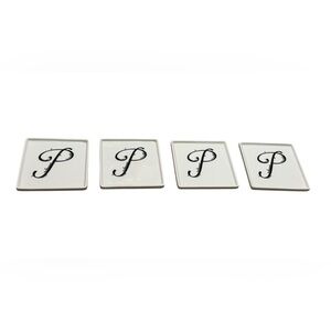 Neiman Marcus Set of 4 Monogrammed Letter P Coasters